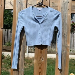 Crop button down cardigan